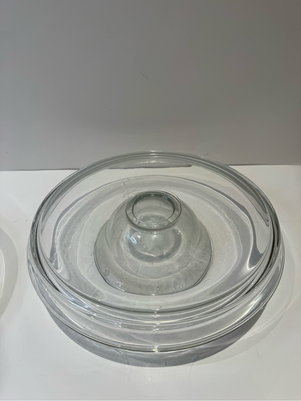 2-Piece Clear Glass Cake / Chip Dip Holder with Dome Cover with Round Knob - Picture 5 of 10